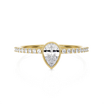 5/8 ctw Pear-Shaped Lab Grown Diamond Side Stone Engagement Ring