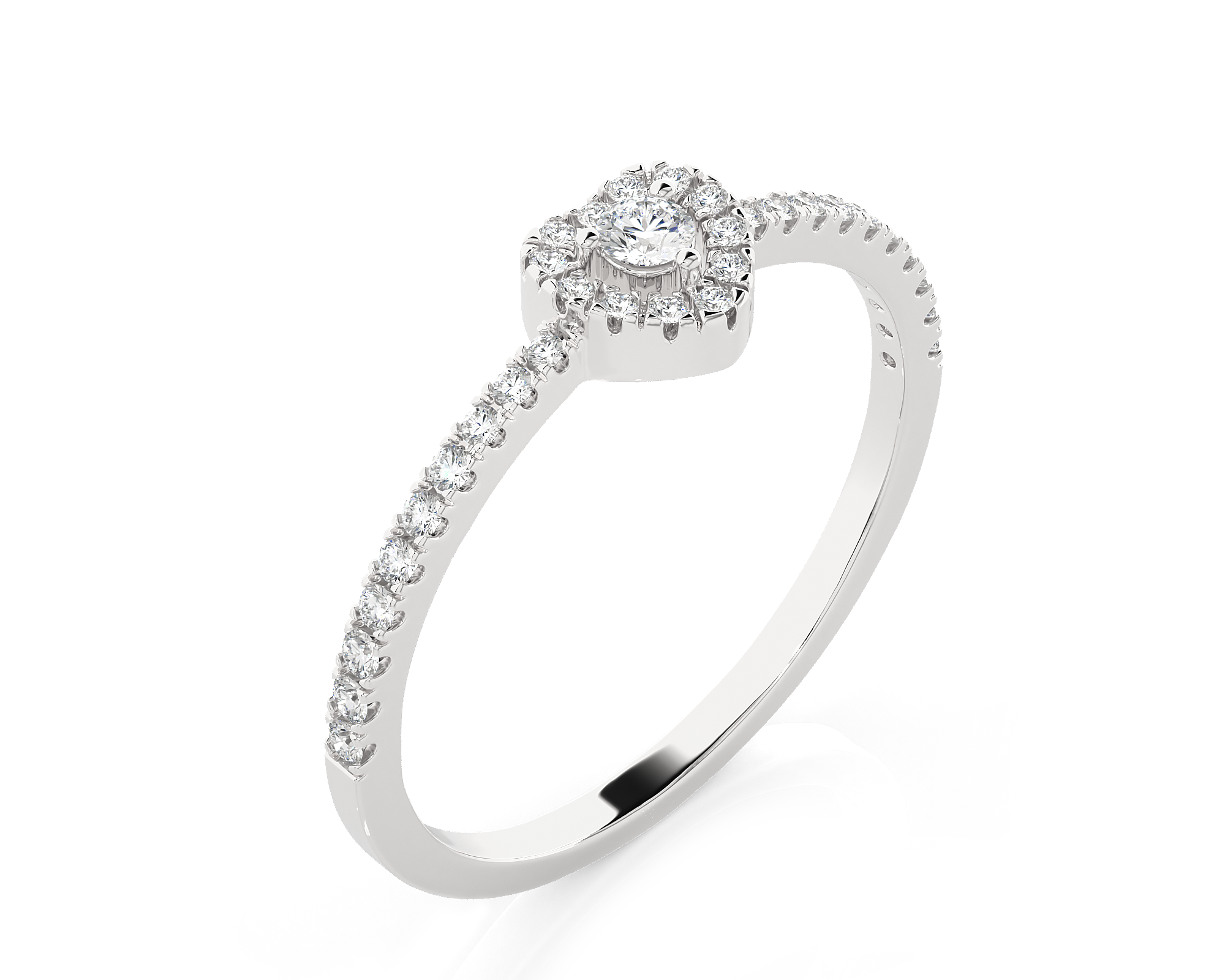 1/4 ctw Round Lab Grown Diamond Halo Engagement Ring
