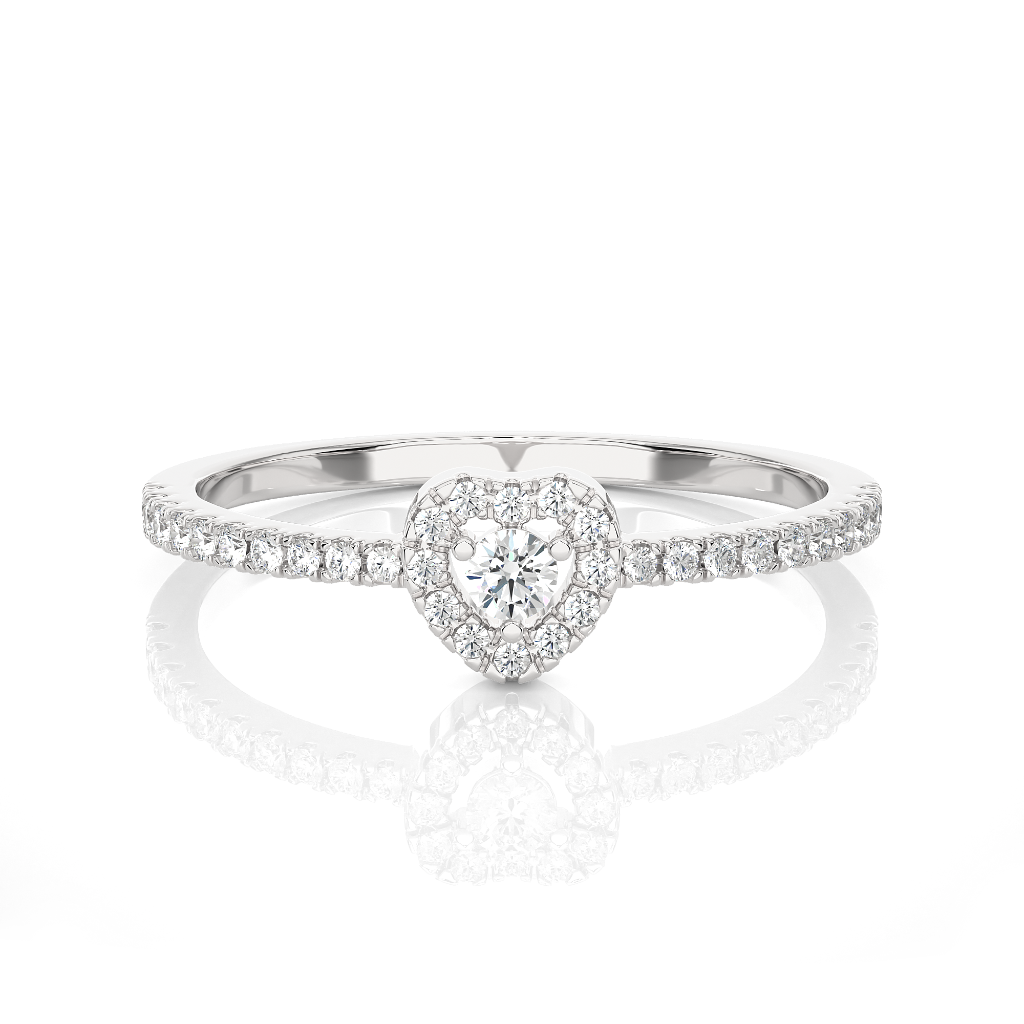 1/4 ctw Round Lab Grown Diamond Halo Engagement Ring
