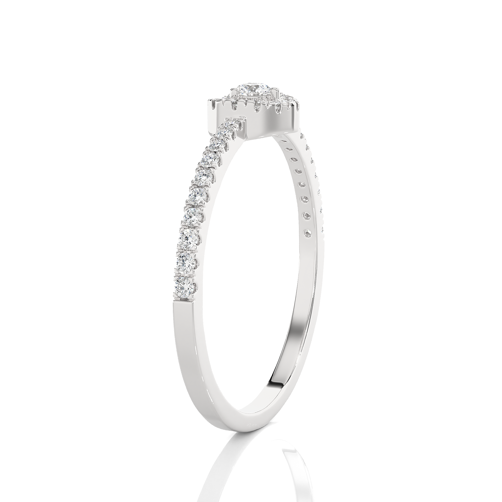 1/4 ctw Round Lab Grown Diamond Halo Engagement Ring