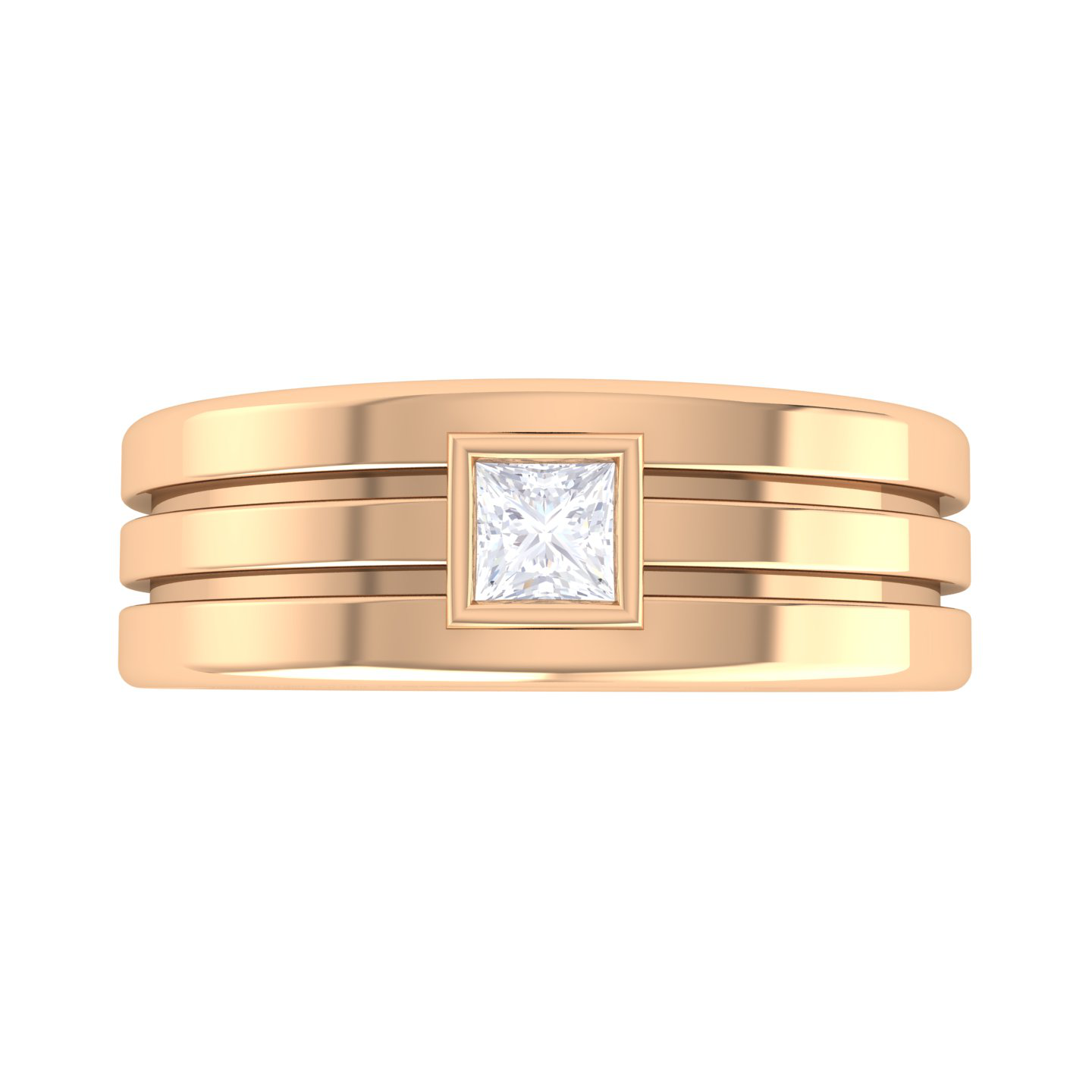 1/4 ctw Princess-Cut Lab Grown Diamond Men's Ring