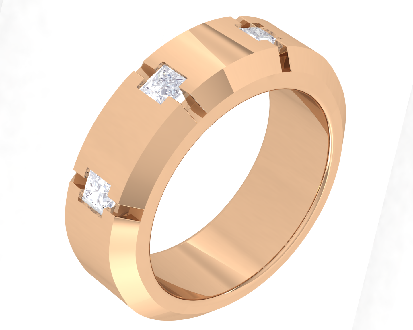 3/4 ctw Princess-Cut Lab Grown Diamond Men's Ring