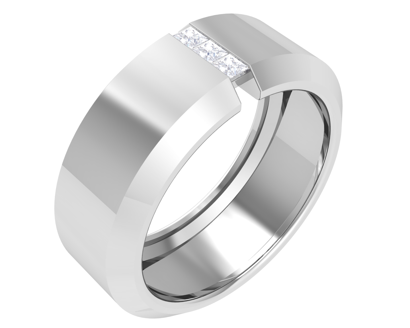1/5 ctw Princess-Cut Lab Grown Diamond Men's Ring