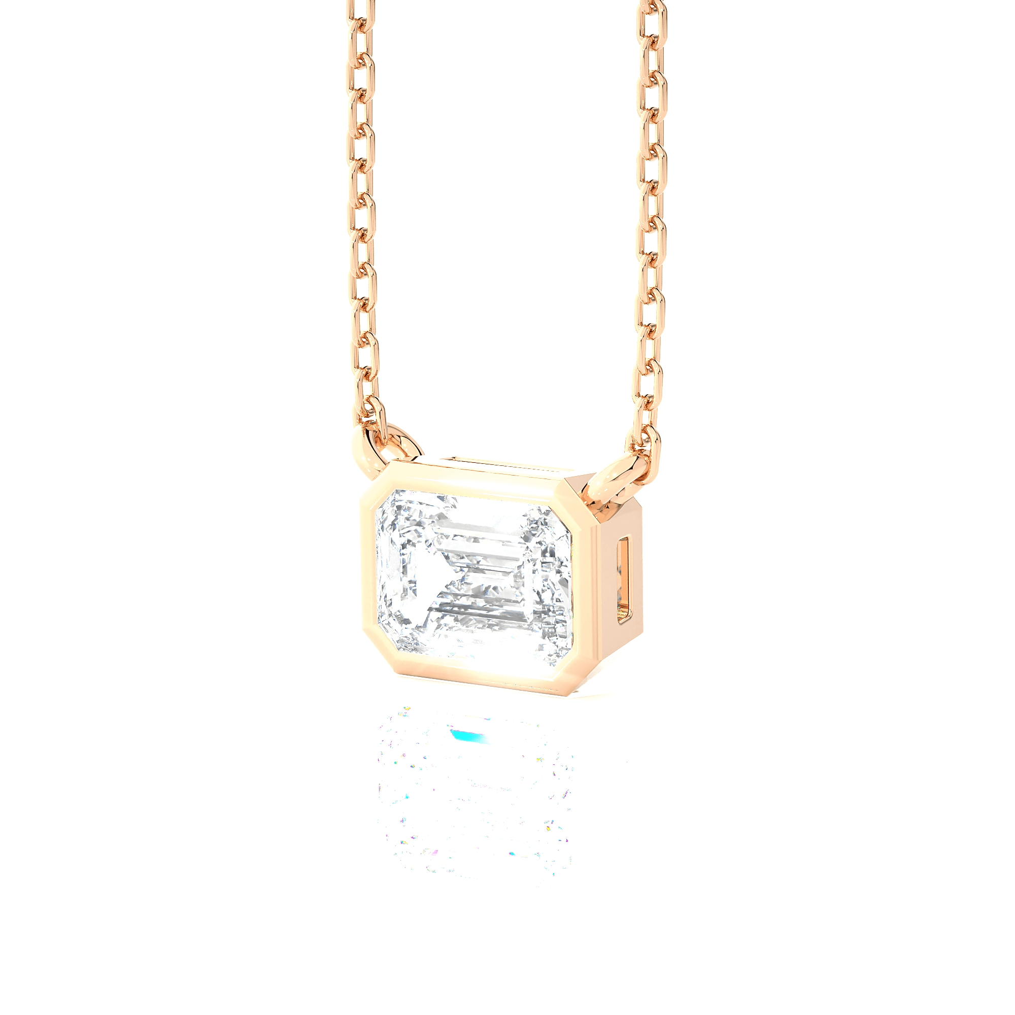 Emerald-Cut Lab Grown Diamond Solitaire Pendant