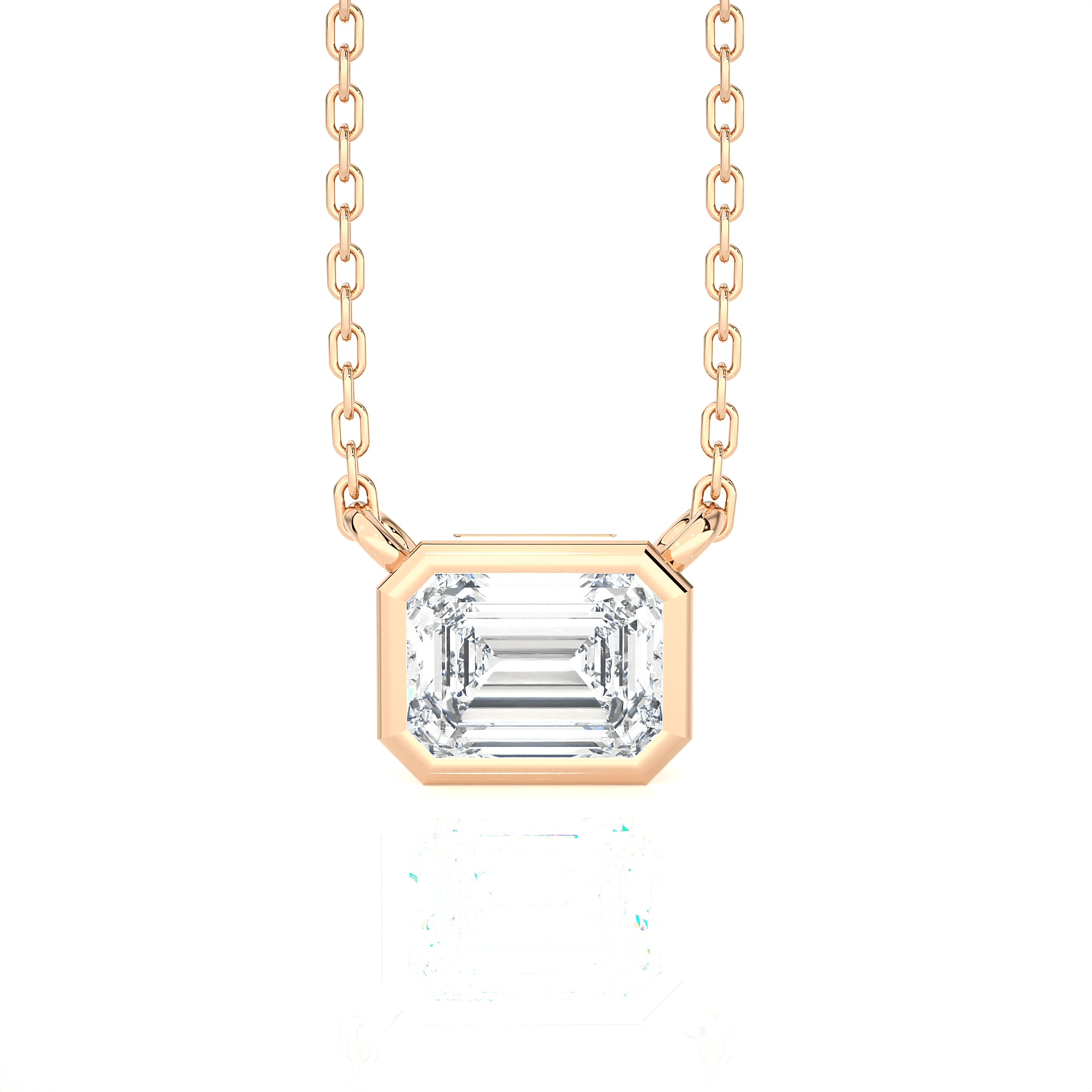 Emerald-Cut Lab Grown Diamond Solitaire Pendant
