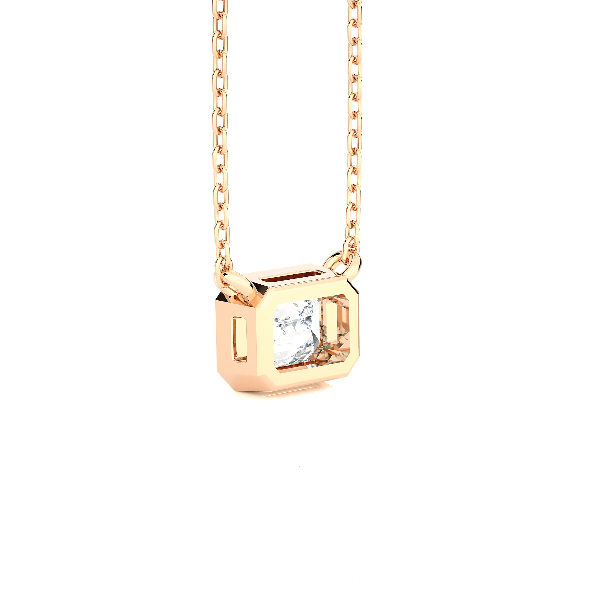Emerald-Cut Lab Grown Diamond Solitaire Pendant