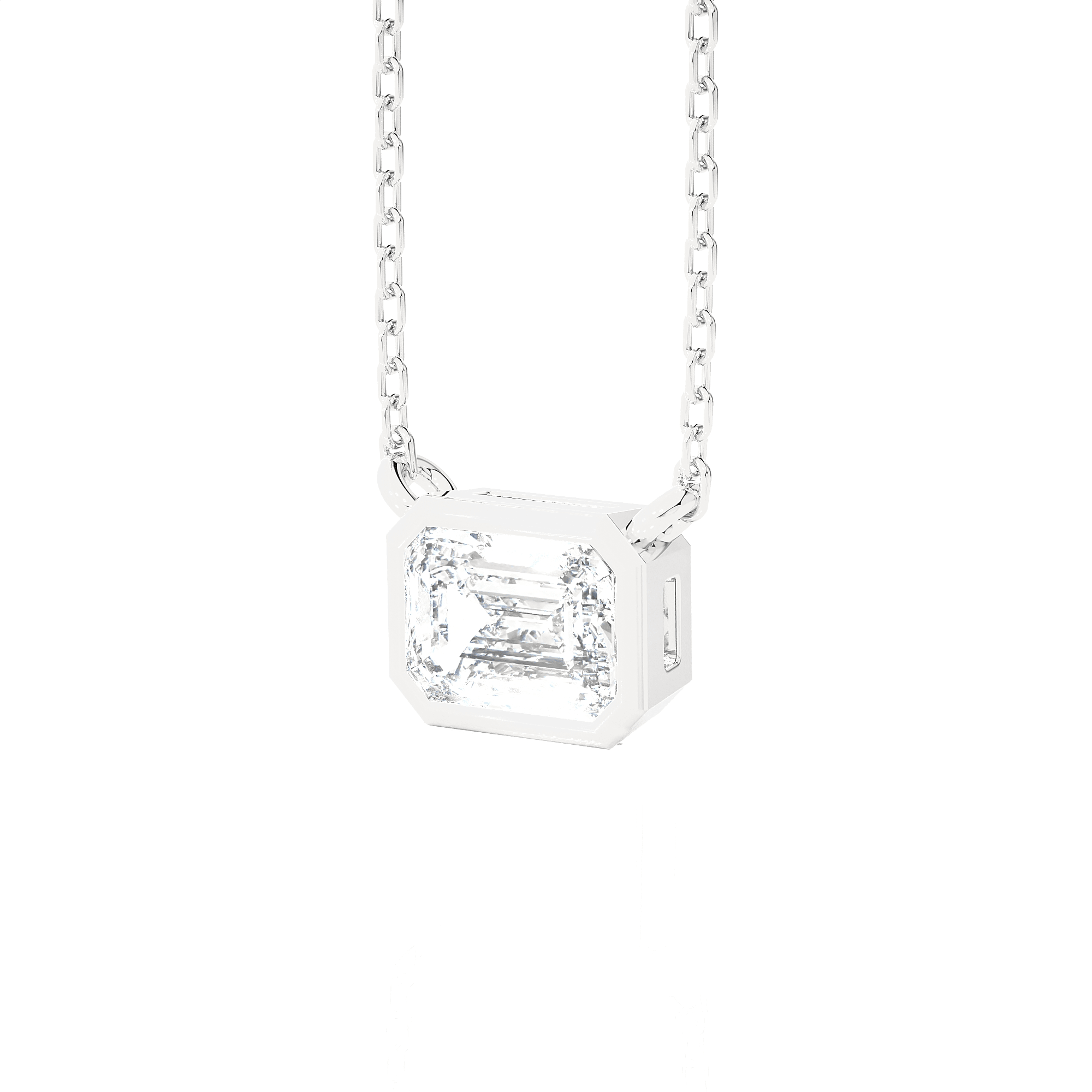 Emerald-Cut Lab Grown Diamond Solitaire Pendant
