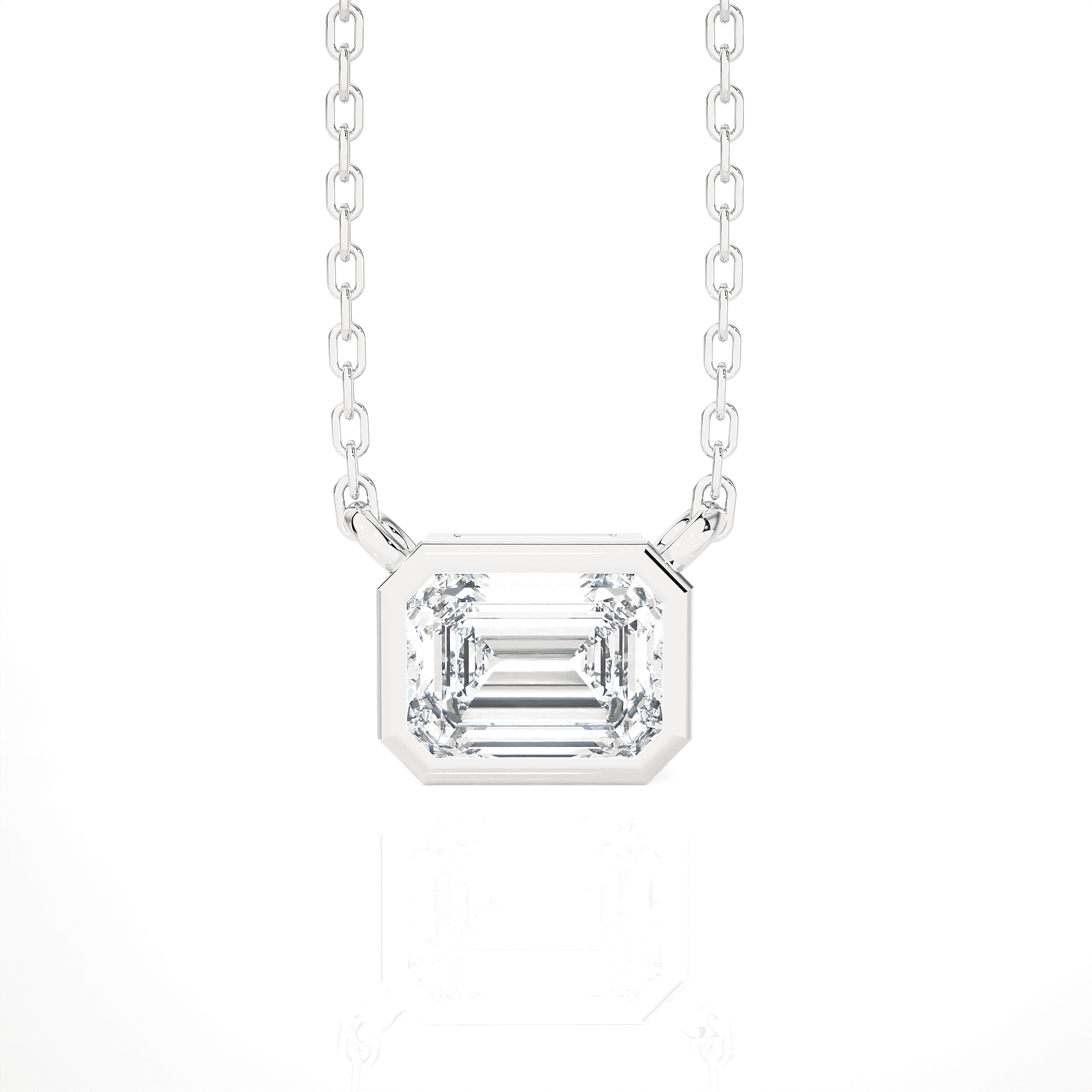 Emerald-Cut Lab Grown Diamond Solitaire Pendant