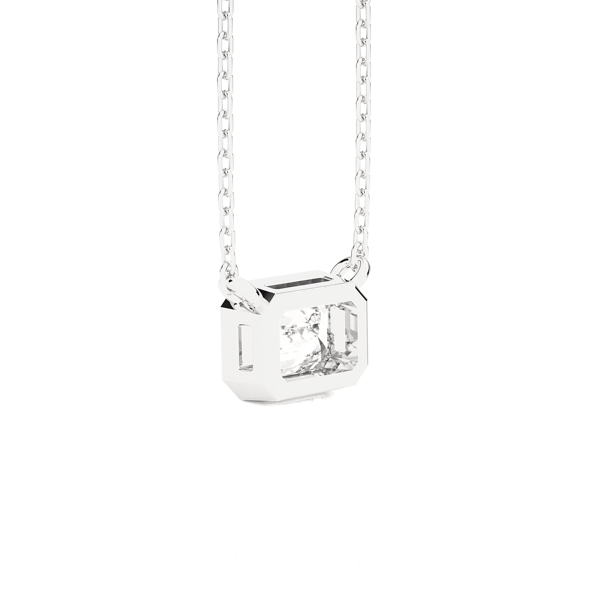 Emerald-Cut Lab Grown Diamond Solitaire Pendant