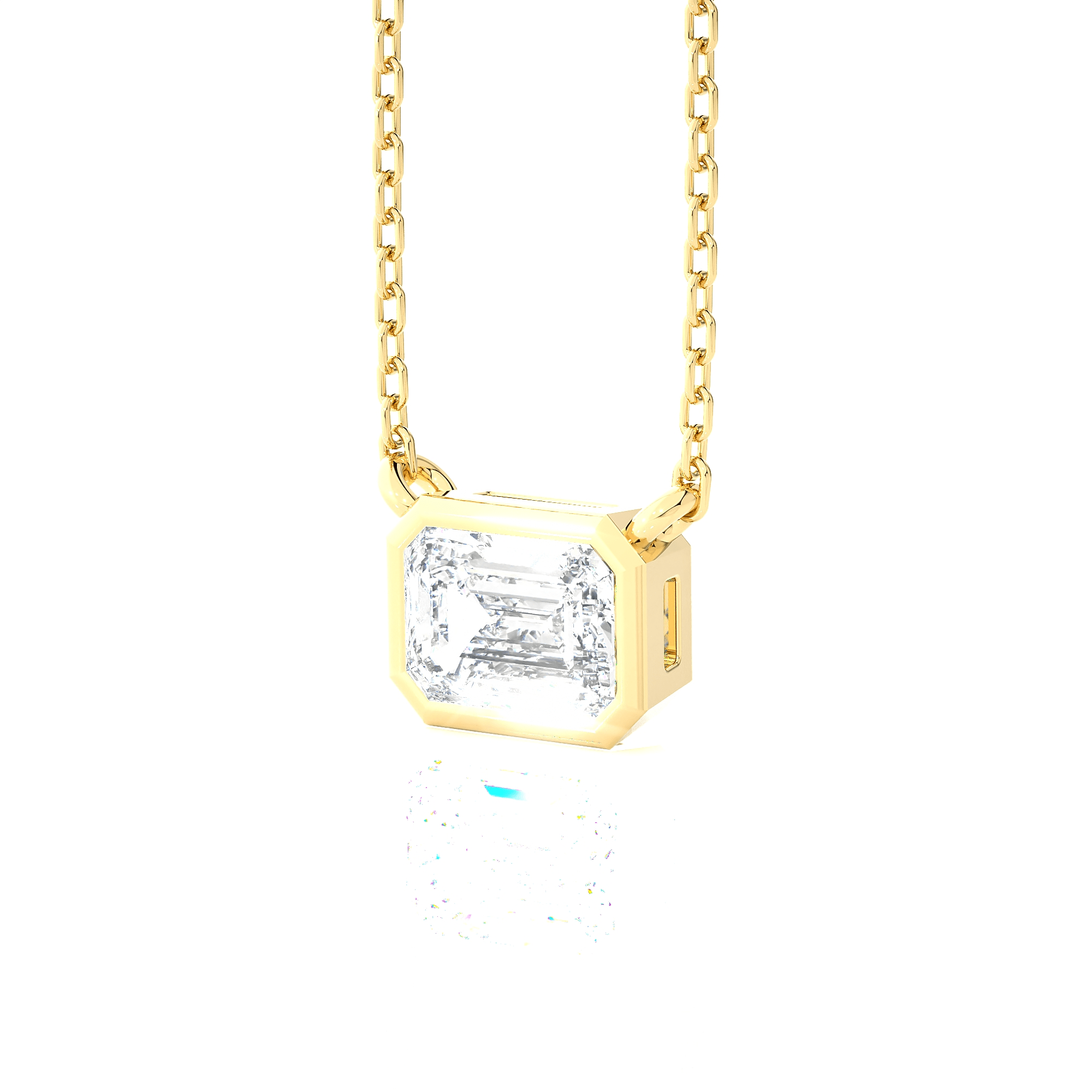 Emerald-Cut Lab Grown Diamond Solitaire Pendant