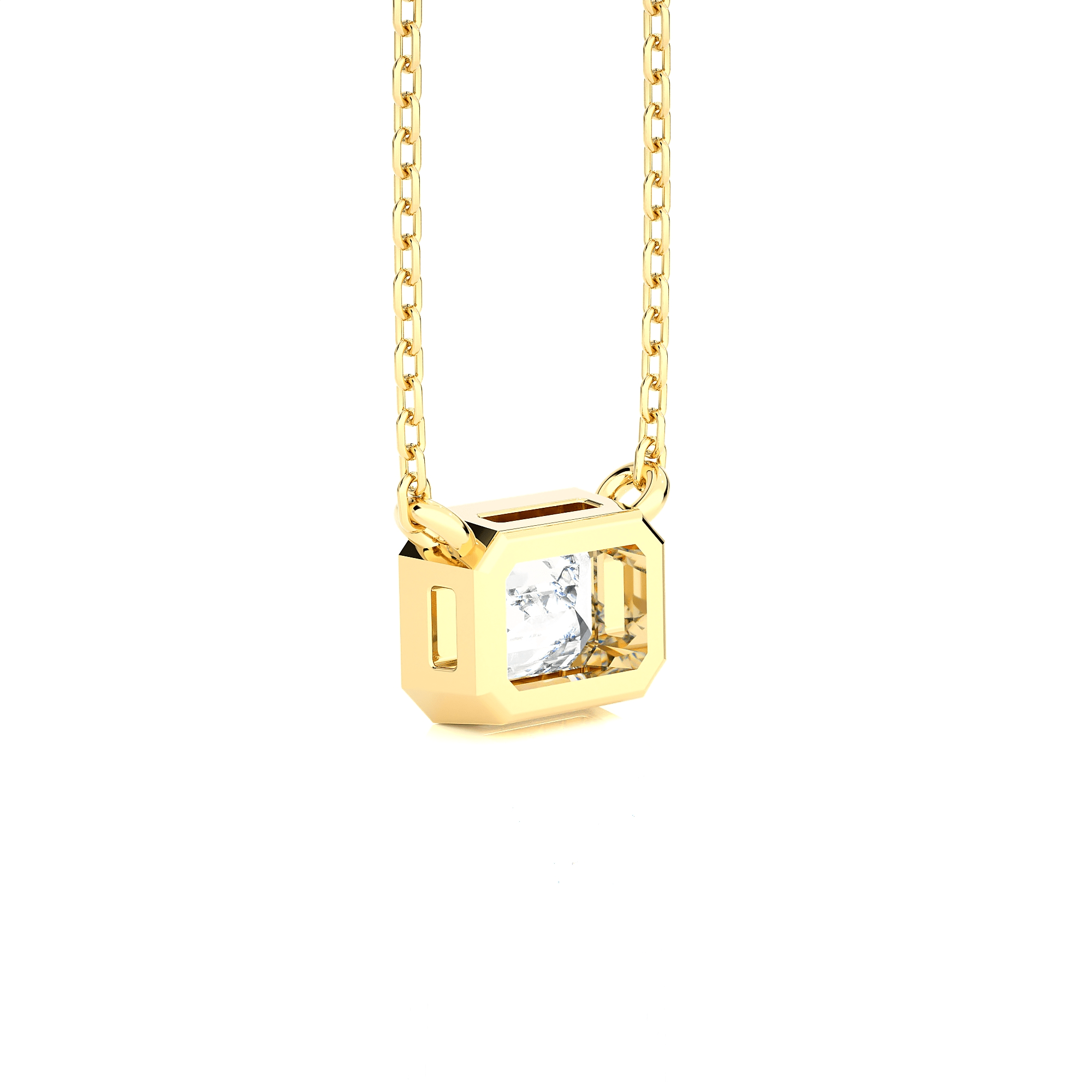 Emerald-Cut Lab Grown Diamond Solitaire Pendant