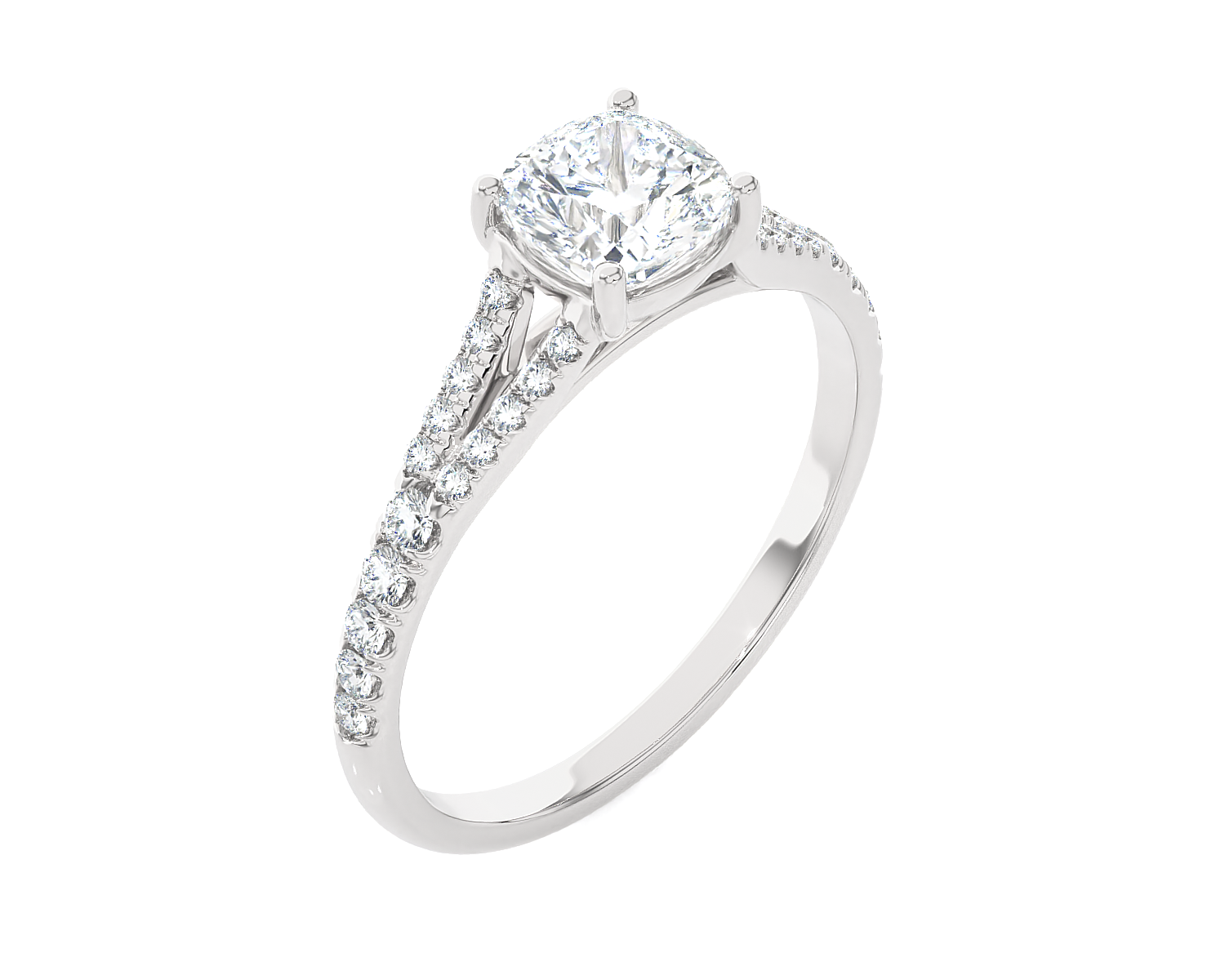 1 1/4 ctw Round Lab Grown Diamond Side Stone Engagement Ring