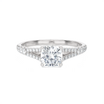 1 1/4 ctw Round Lab Grown Diamond Side Stone Engagement Ring