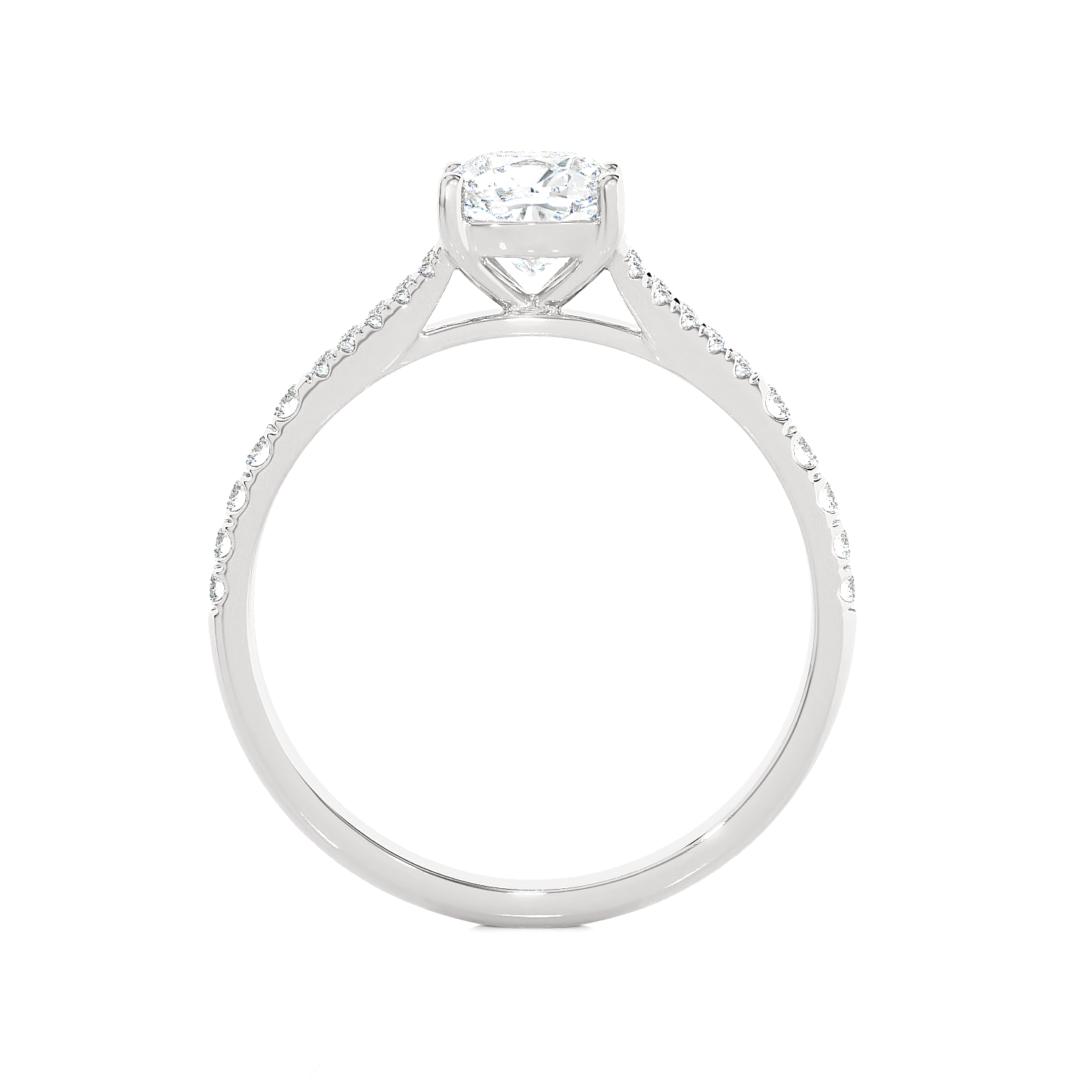 1 1/4 ctw Round Lab Grown Diamond Side Stone Engagement Ring