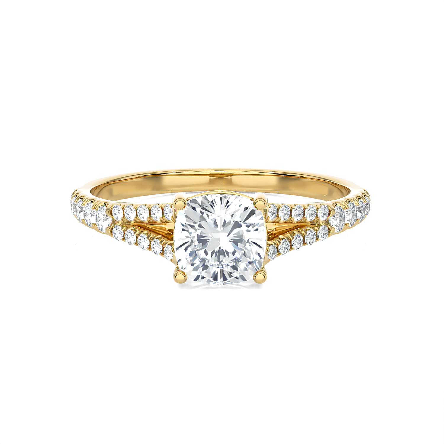 1 1/4 ctw Round Lab Grown Diamond Side Stone Engagement Ring