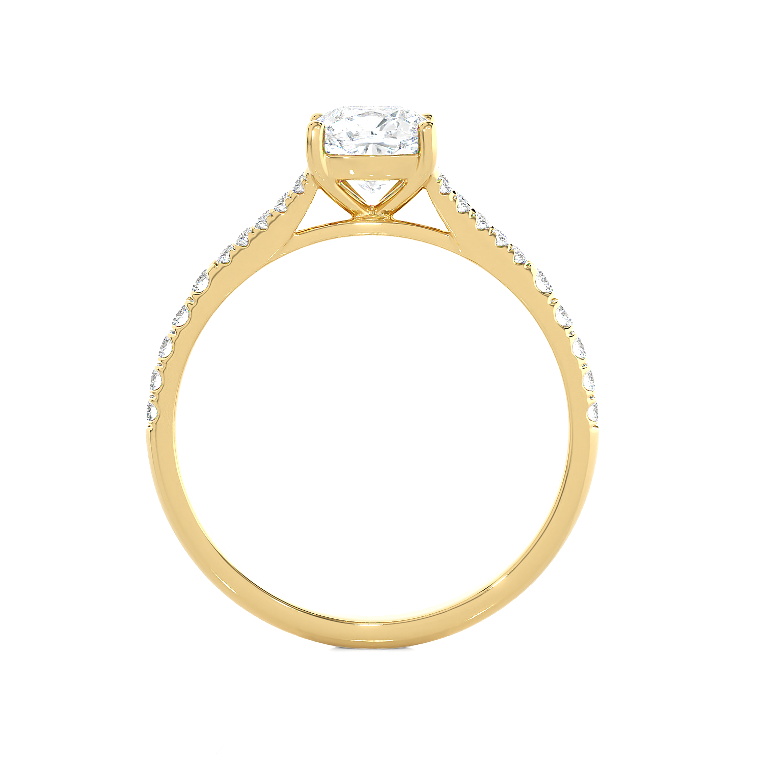 1 1/4 ctw Round Lab Grown Diamond Side Stone Engagement Ring