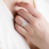 1 1/5 ctw Cushion-Cut Lab Grown Diamond Halo Engagement Ring