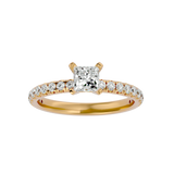 1 ctw Princess-Cut Lab Grown Diamond Side Stone Engagement Ring