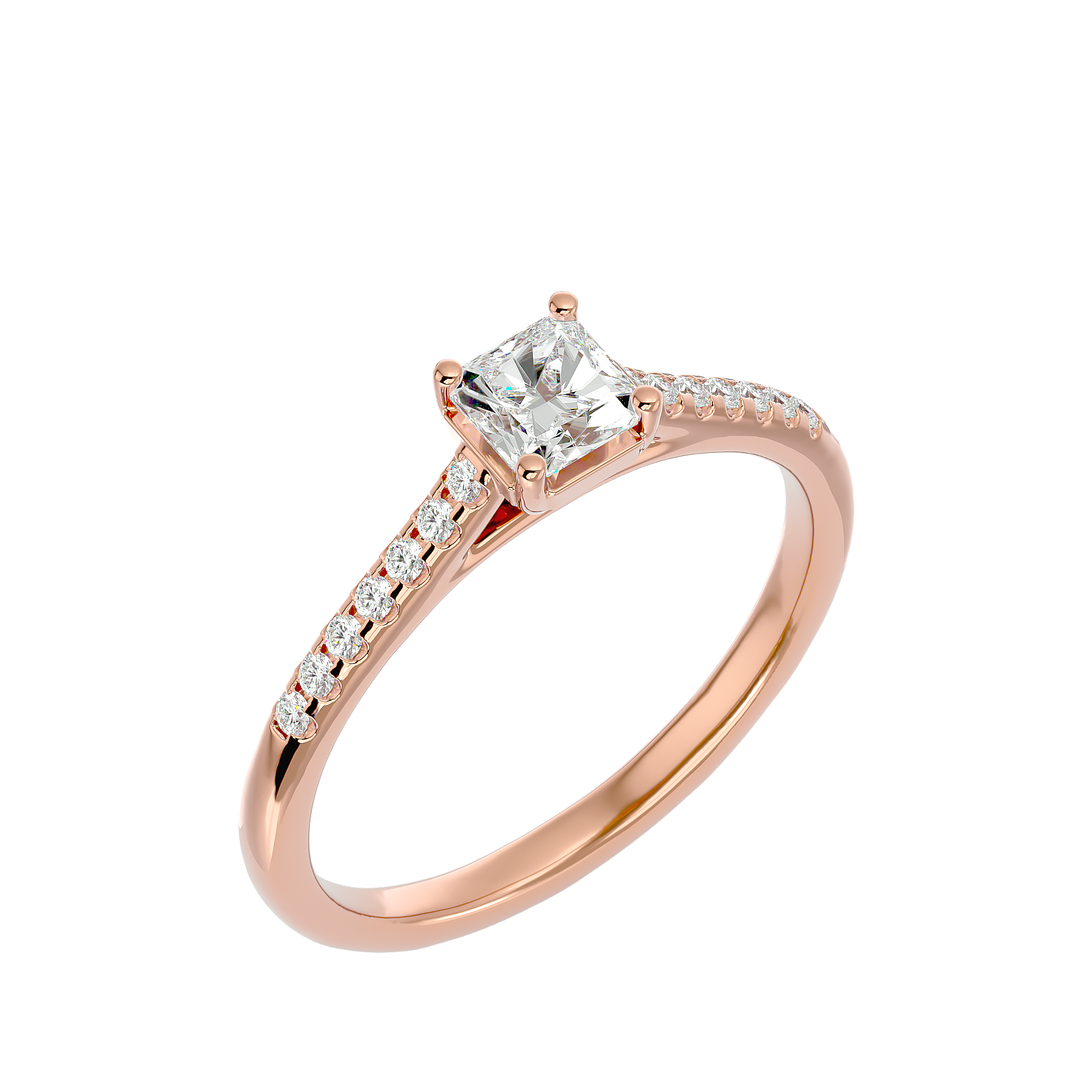 5/8 ctw Oval Lab Grown Diamond Side Stone Engagement Ring