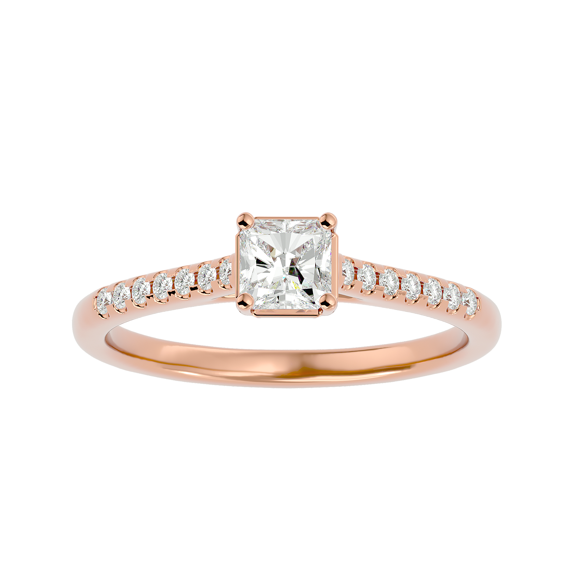 5/8 ctw Oval Lab Grown Diamond Side Stone Engagement Ring