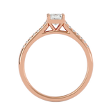 5/8 ctw Oval Lab Grown Diamond Side Stone Engagement Ring