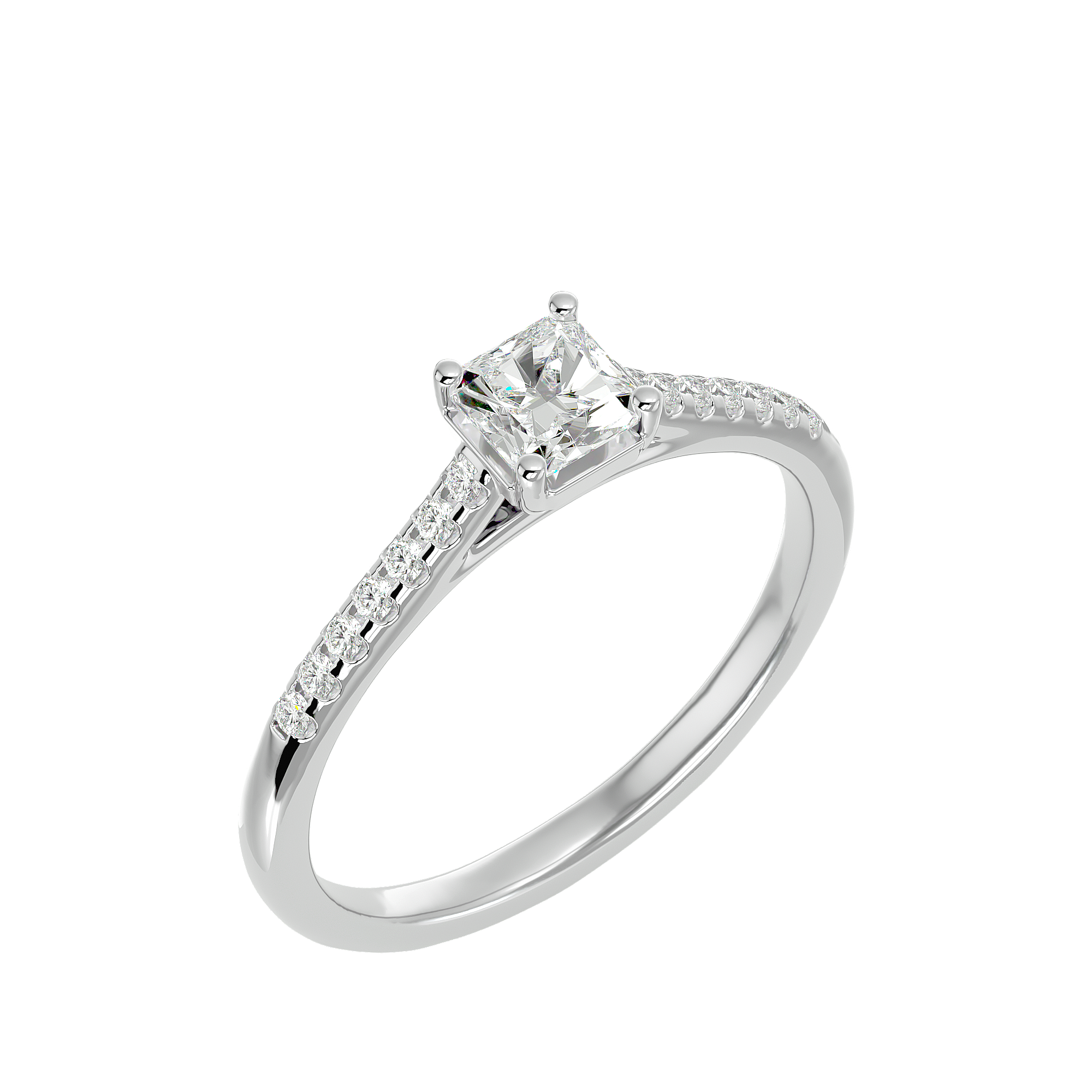 5/8 ctw Oval Lab Grown Diamond Side Stone Engagement Ring