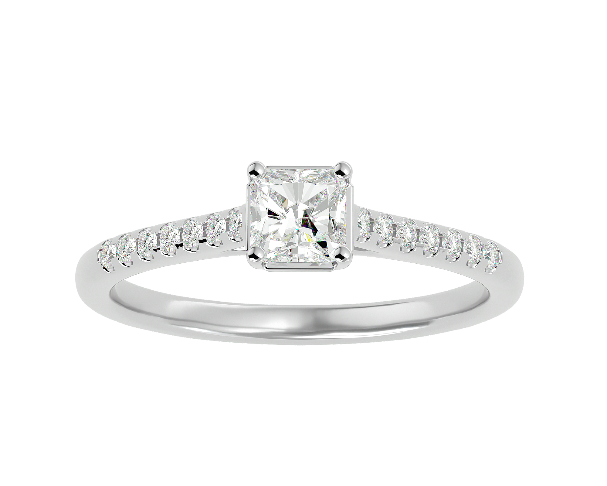 5/8 ctw Oval Lab Grown Diamond Side Stone Engagement Ring