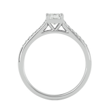 5/8 ctw Oval Lab Grown Diamond Side Stone Engagement Ring