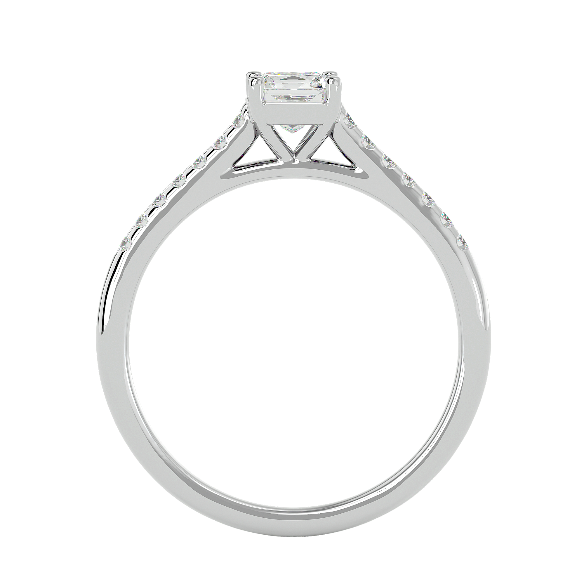 5/8 ctw Oval Lab Grown Diamond Side Stone Engagement Ring