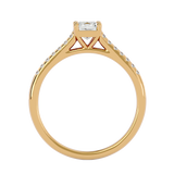 5/8 ctw Oval Lab Grown Diamond Side Stone Engagement Ring