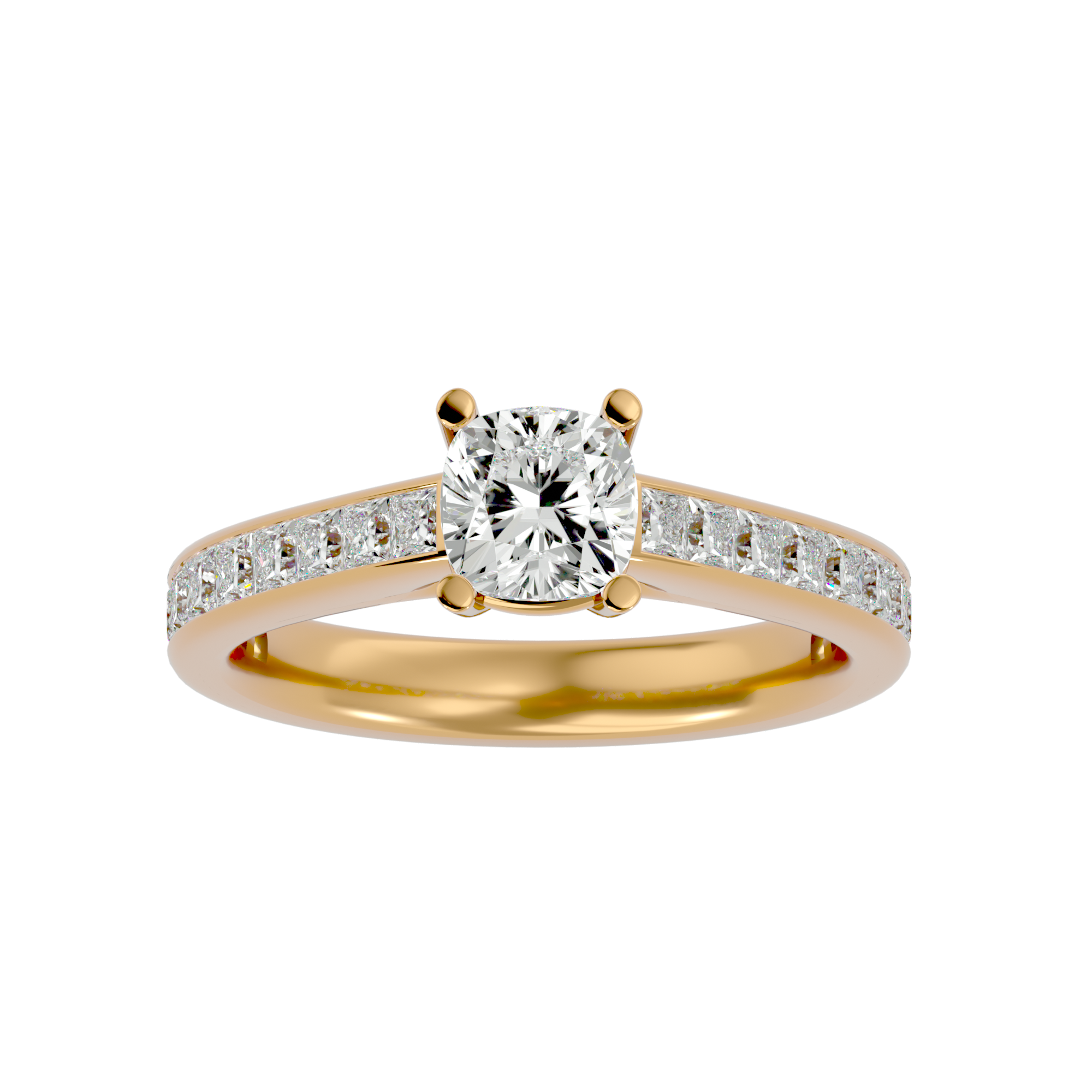 2 1/2 ctw Round Lab Grown Diamond Side Stone Engagement Ring