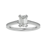 1 1/2 ctw Emerald-Cut Lab Grown Diamond Side Stone Engagement Ring