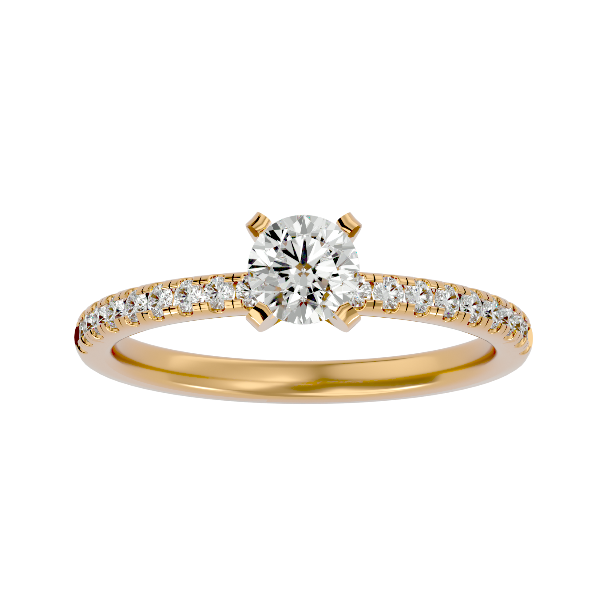 1/2 ctw Round Lab Grown Diamond Side Stone Engagement Ring