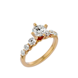 1 1/2 ctw Round Lab Grown Diamond Side Stone Engagement Ring