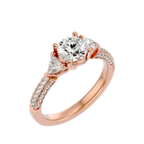 1 5/8 ctw Round Lab Grown Diamond Side Stone Engagement Ring