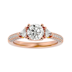 1 5/8 ctw Round Lab Grown Diamond Side Stone Engagement Ring