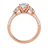 1 5/8 ctw Round Lab Grown Diamond Side Stone Engagement Ring