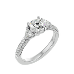 1 5/8 ctw Round Lab Grown Diamond Side Stone Engagement Ring