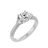 1 5/8 ctw Round Lab Grown Diamond Side Stone Engagement Ring