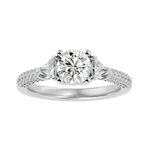 1 5/8 ctw Round Lab Grown Diamond Side Stone Engagement Ring