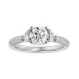 1 5/8 ctw Round Lab Grown Diamond Side Stone Engagement Ring