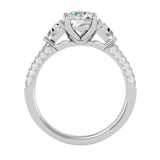 1 5/8 ctw Round Lab Grown Diamond Side Stone Engagement Ring