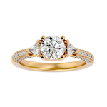 1 5/8 ctw Round Lab Grown Diamond Side Stone Engagement Ring