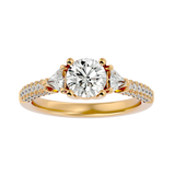 1 5/8 ctw Round Lab Grown Diamond Side Stone Engagement Ring