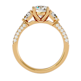 1 5/8 ctw Round Lab Grown Diamond Side Stone Engagement Ring