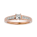5/8 ctw Princess-Cut Lab Grown Diamond Side Stone Engagement Ring