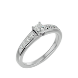 5/8 ctw Princess-Cut Lab Grown Diamond Side Stone Engagement Ring