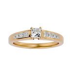 5/8 ctw Princess-Cut Lab Grown Diamond Side Stone Engagement Ring