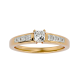 5/8 ctw Princess-Cut Lab Grown Diamond Side Stone Engagement Ring