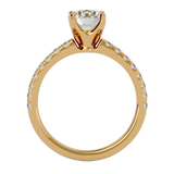 1 1/2 ctw Round Lab Grown Diamond Side Stone Engagement Ring